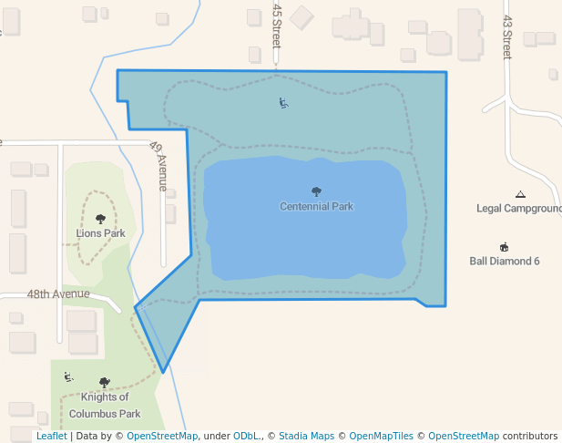 walking in Centennial Park map in Legal