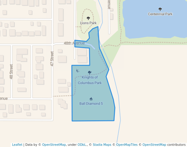 walking in Knights of Columbus Park map in Legal