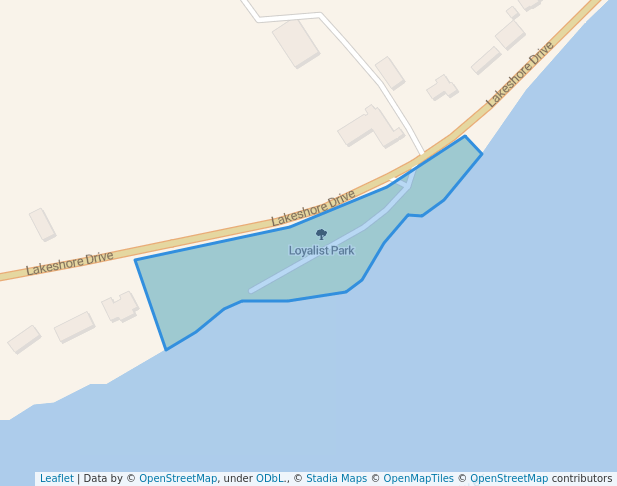 walking in Loyalist Park map in Morrisburg