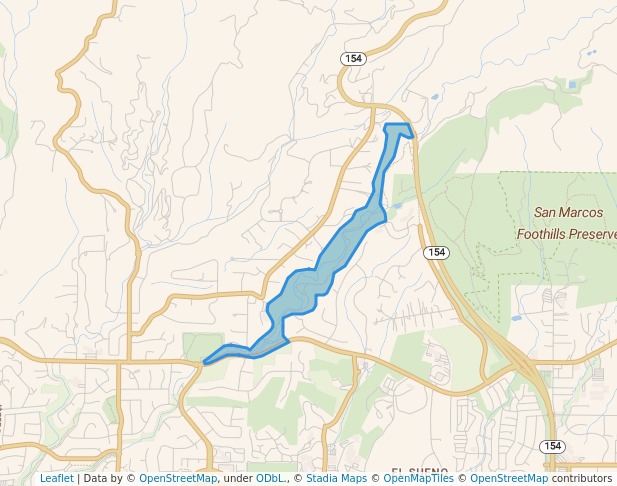 walking in San Antonio Canyon Park map in Goleta