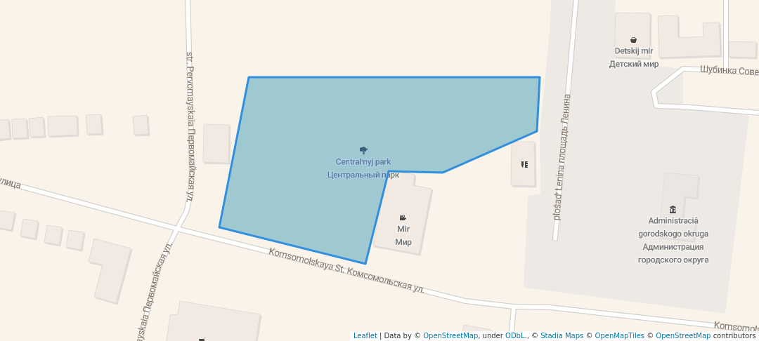 walking in Центральный парк map in Blagodarny