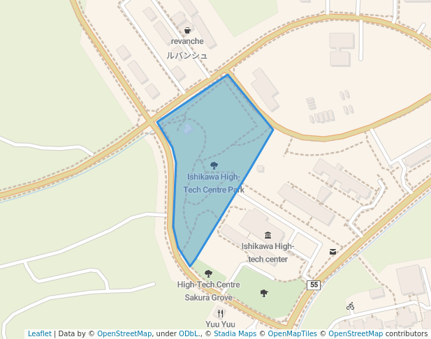 walking in Ishikawa High-Tech Centre Park map in Nomi