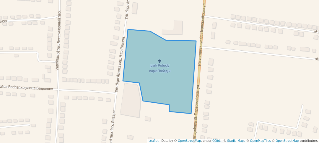 walking in парк Победы map in Blagodarny
