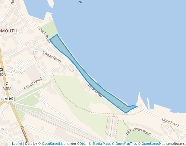 walking in Dock Road Picnic Area map in Tweedmouth