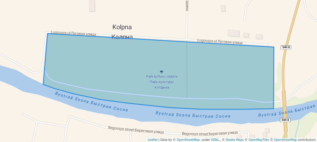 walking in Парк культуры и отдыха map in Kolpna