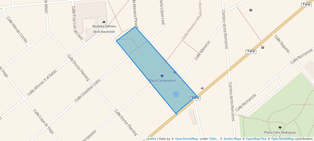 walking in Plaza Campoamor map in Alcantarilla