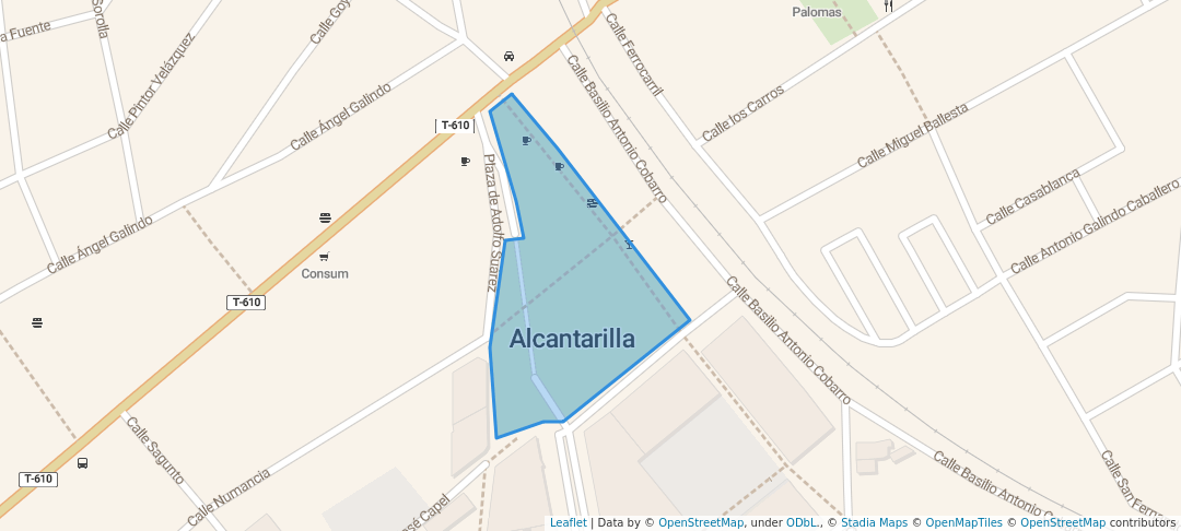 walking in Plaza de Adolfo Suárez map in Alcantarilla