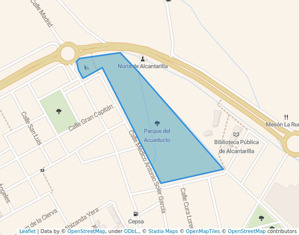 walking in Parque del Acueducto map in Alcantarilla