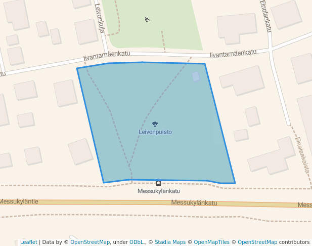 walking in Leivonpuisto map in Tampere