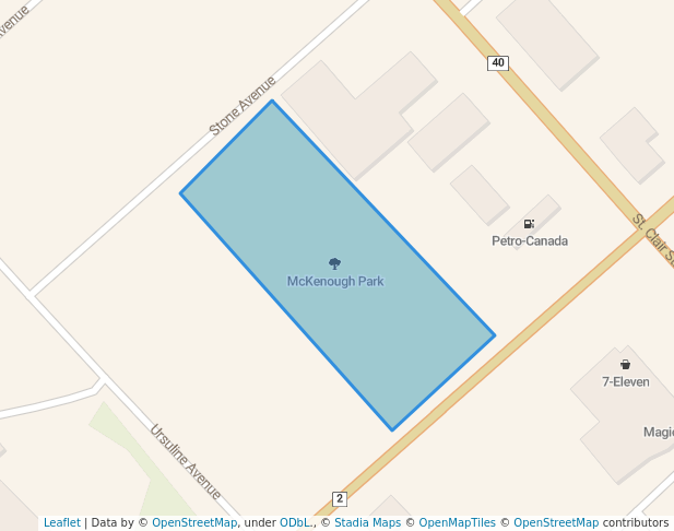 walking in McKenough Park map in Chatham