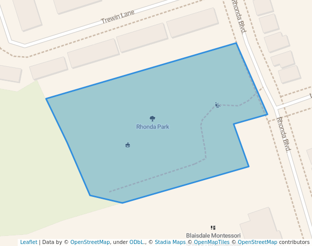 walking in Rhonda Park map in Bowmanville