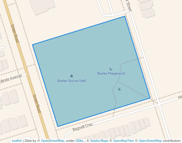 walking in Baxter Park map in Bowmanville