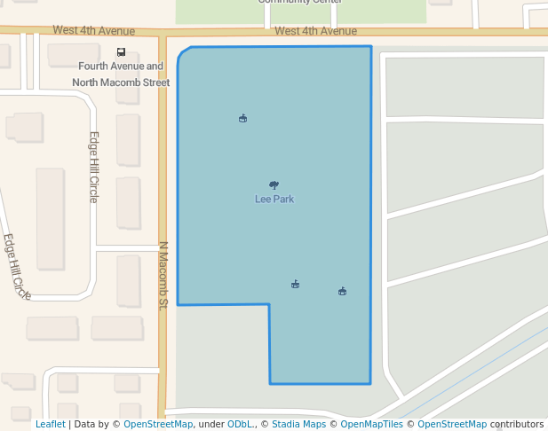 walking in Lee Park map in Tallahassee