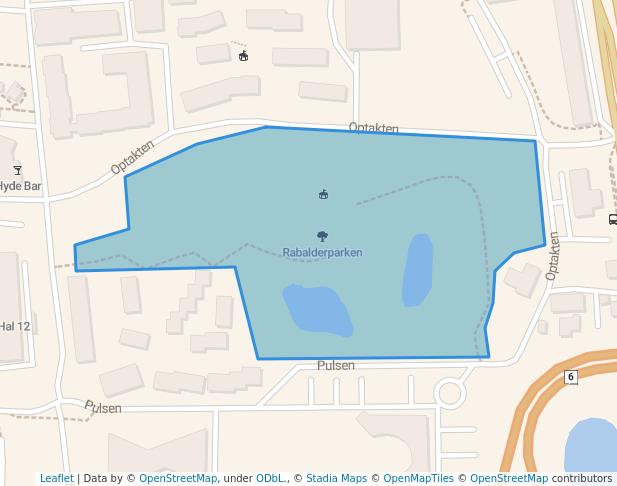 walking in Rabalderparken map in Roskilde