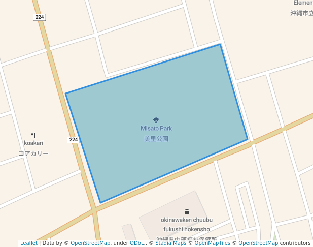 walking in Misato Park map in Okinawa