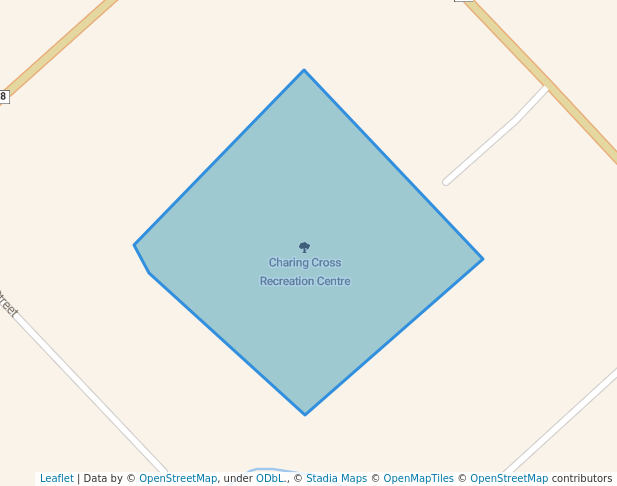 walking in Charing Cross Recreation Centre map in Charing Cross