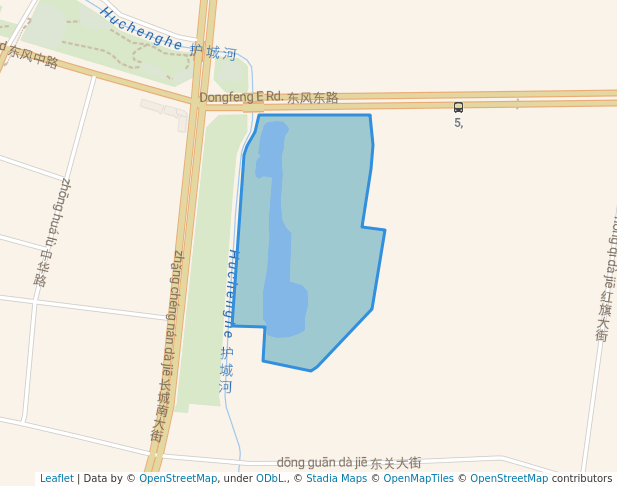 walking in Dongfeng Park map in Bao Ding Shi