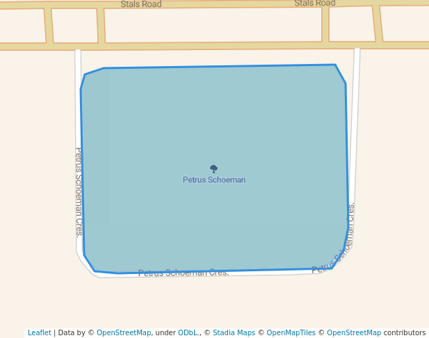 walking in Petrus Schoeman map in Bloemfontein