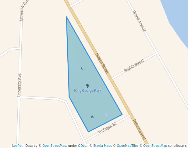 walking in King George Park map in Wallaceburg