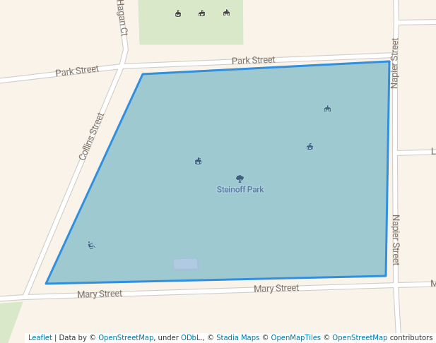 walking in Steinoff Park map in Wallaceburg