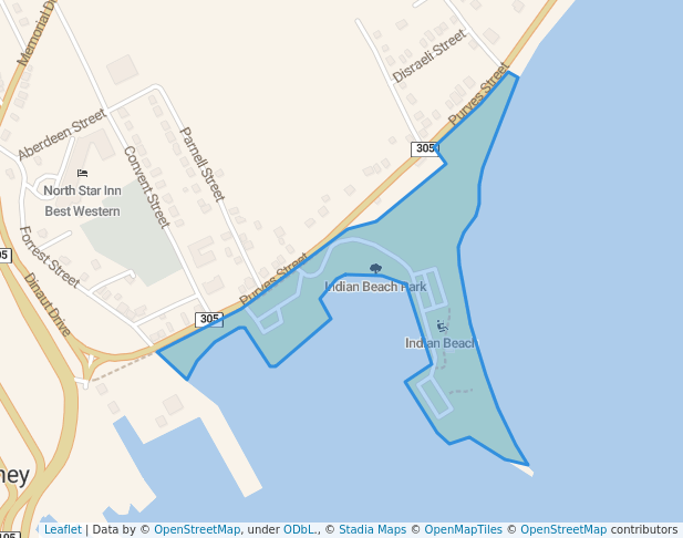 walking in Indian Beach Park map in North Sydney