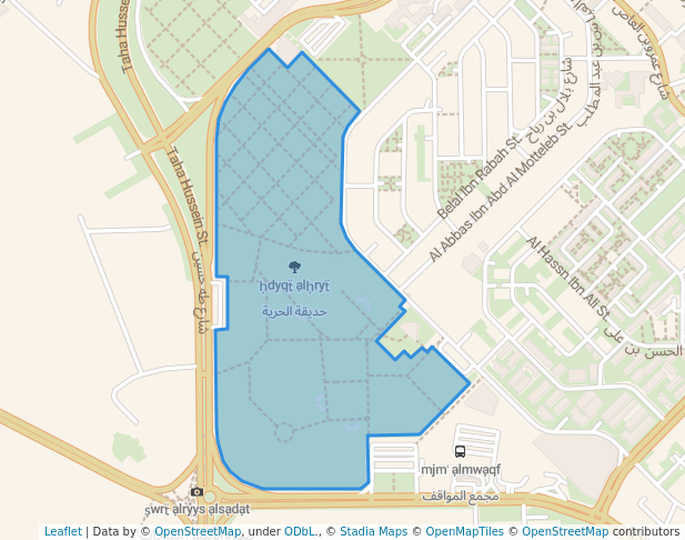 walking in حديقة الحرية map in El Sadat City