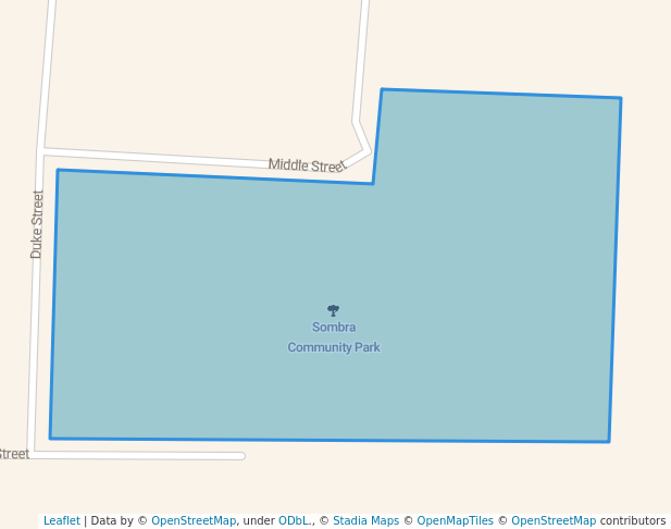 walking in Sombra Community Park map in Sombra