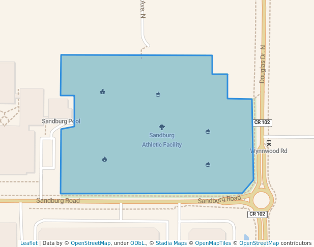 walking in Sandburg Athletic Facility map in Golden Valley