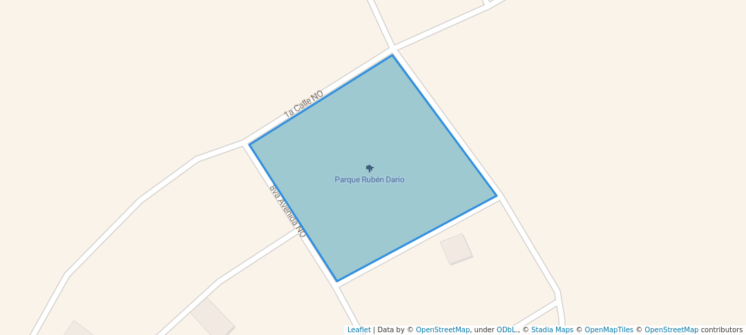 walking in Parque Rubén Darío map in Juigalpa