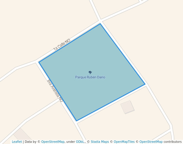 walking in Parque Rubén Darío map in Juigalpa