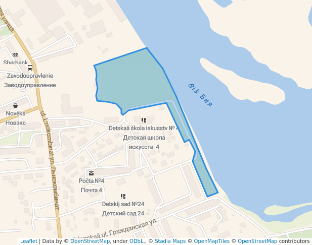 walking in Клубный сад map in Biysk