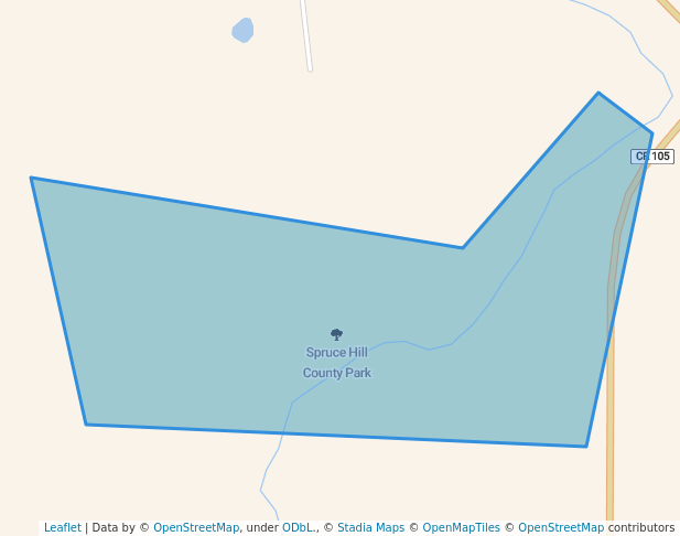 walking in Spruce Hill County Park map in Miltona