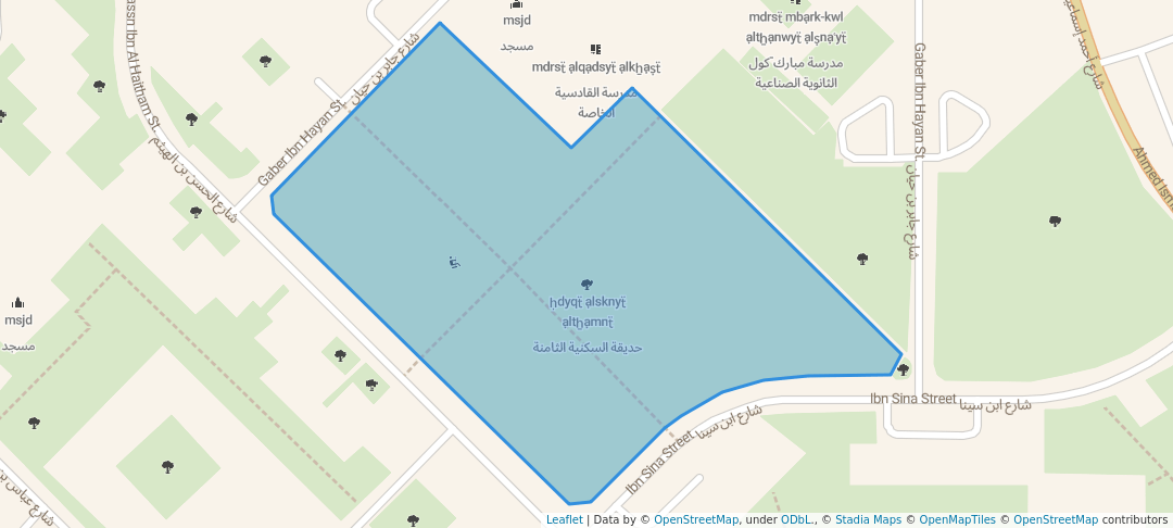 walking in حديقة السكنية الثامنة map in El Sadat City