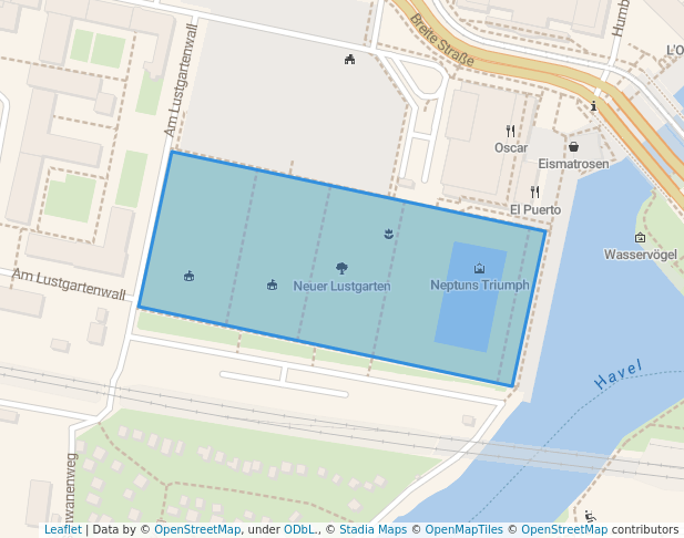 walking in Neuer Lustgarten map in Potsdam