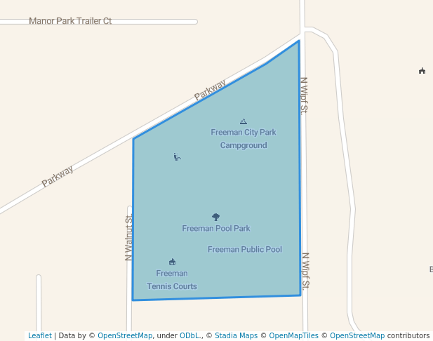 walking in Freeman Pool Park map in Freeman