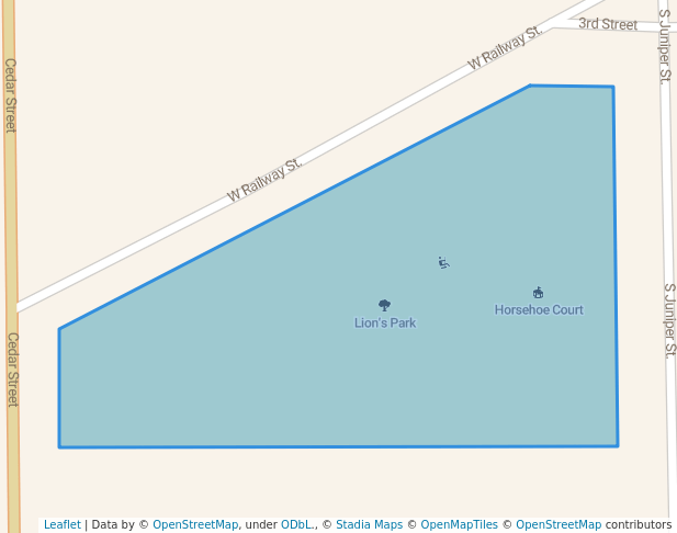 walking in Lion's Park map in Freeman