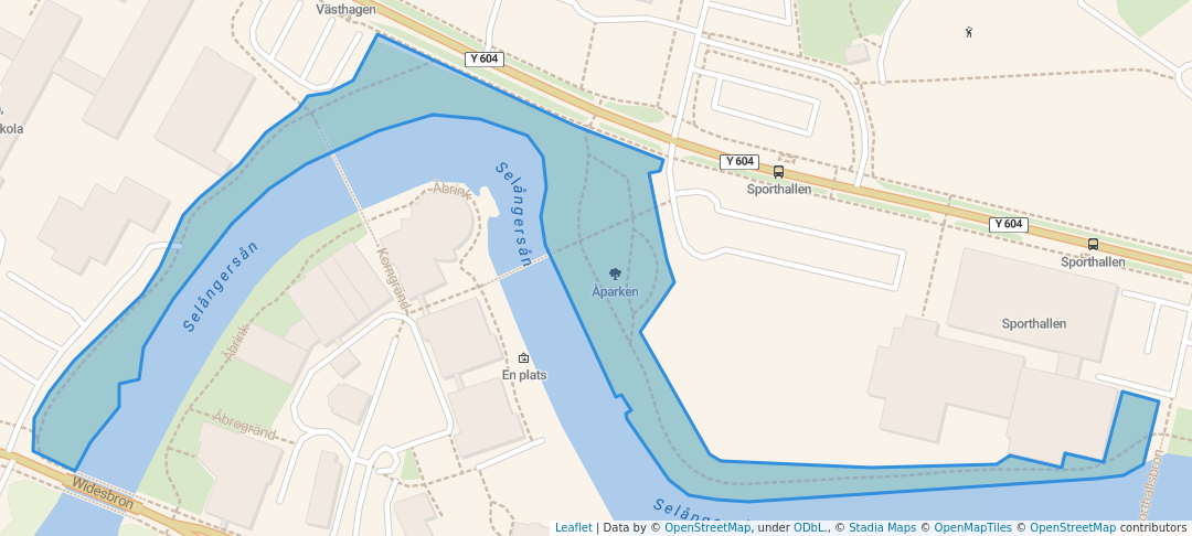 walking in Åparken map in Sundsvall