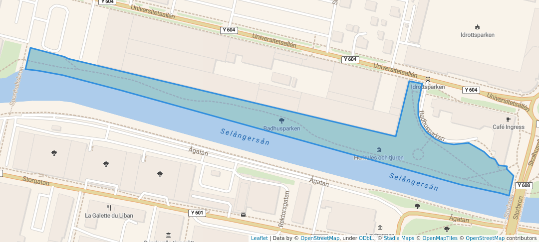 walking in Badhusparken map in Sundsvall