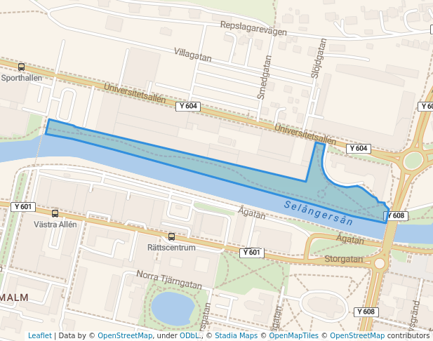 walking in Badhusparken map in Sundsvall