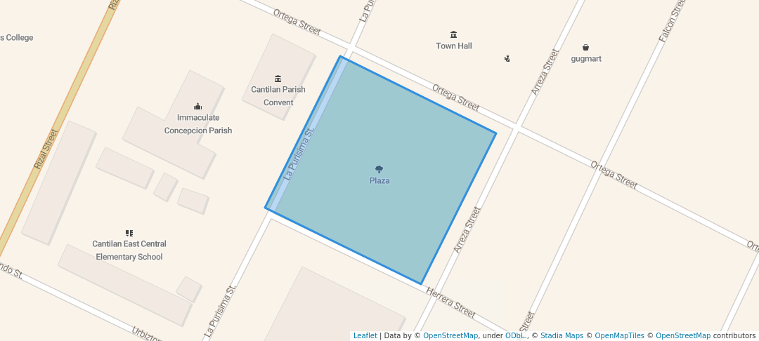 walking in Plaza map in Cantilan