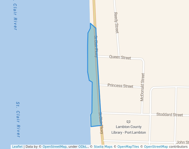 walking in Dedecker Park map in Port Lambton