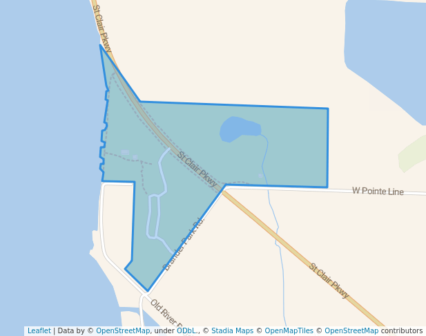 walking in Brander Park map in Port Lambton