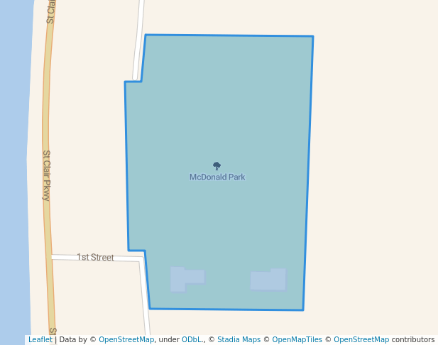 walking in McDonald Park map in Port Lambton