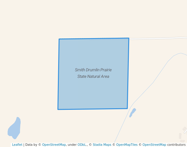walking in Smith Drumlin Prairie State Natural Area map in Cambridge