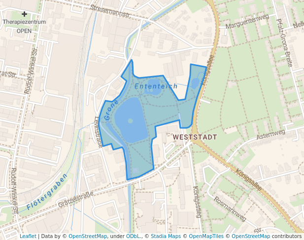 walking in Levinscher Park map in Göttingen