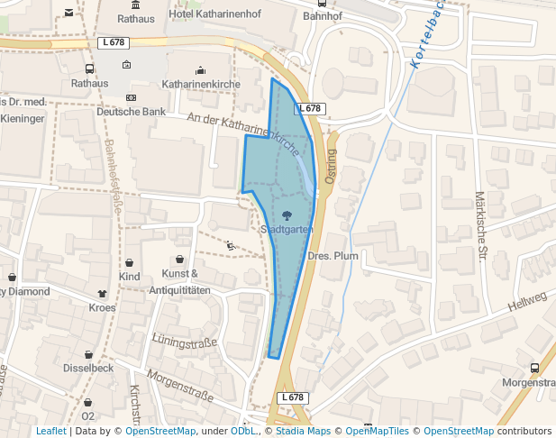 walking in Stadtgarten map in Unna