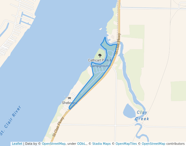 walking in Cathcart Park & Campground map in Sombra