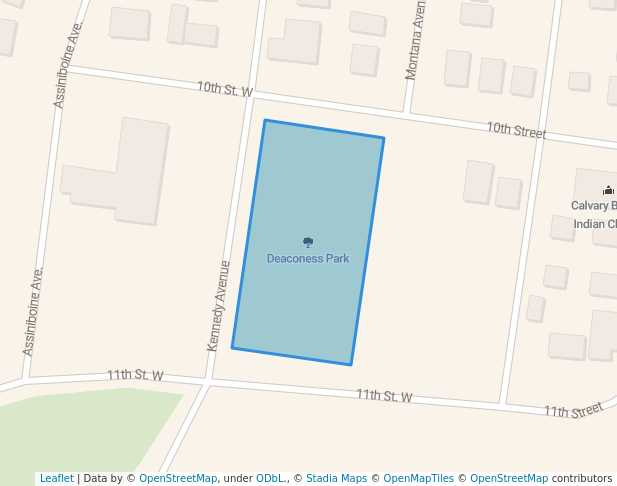 walking in Deaconess Park map in Havre