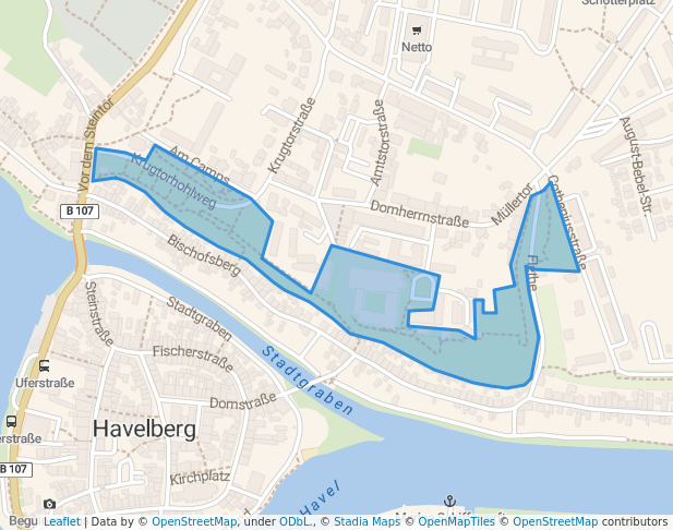 walking in BUGA-Gelände Dombezirk map in Havelberg