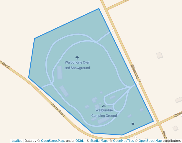 walking in Walbundrie Oval and Showground map in Walbundrie